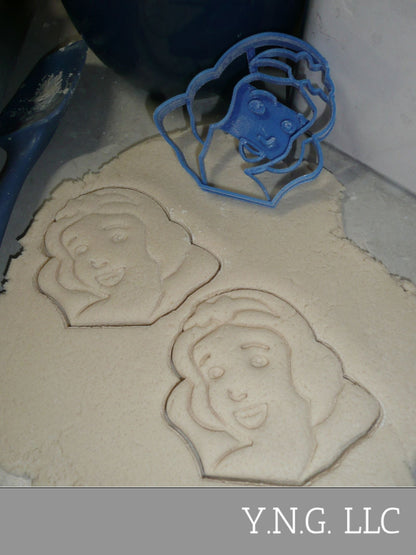 Snow White Face Detailed Animated Kids Movie Cookie Cutter Made In USA PR2920