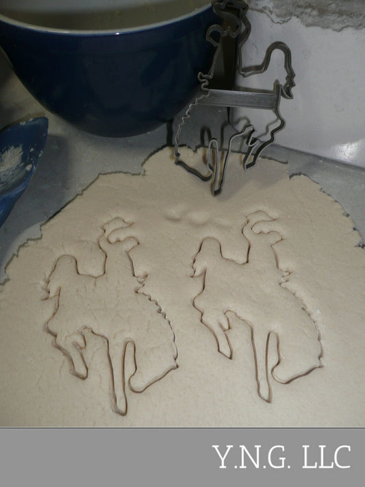 Bucking Horse Bronco and Rider Cowboy Rodeo Cookie Cutter Made In USA PR2097