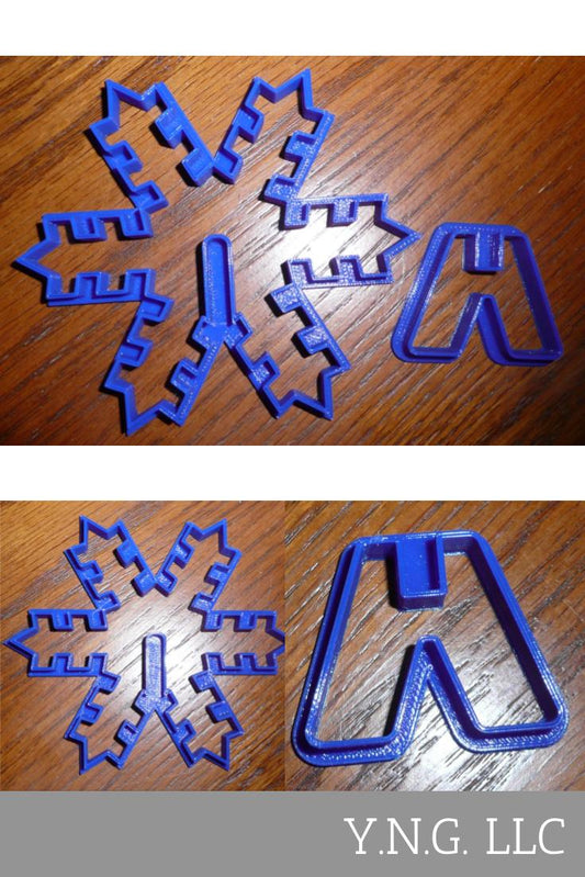 3D Snowflake Christmas 2 Piece Cookie Cutter Holiday Made In USA PR292