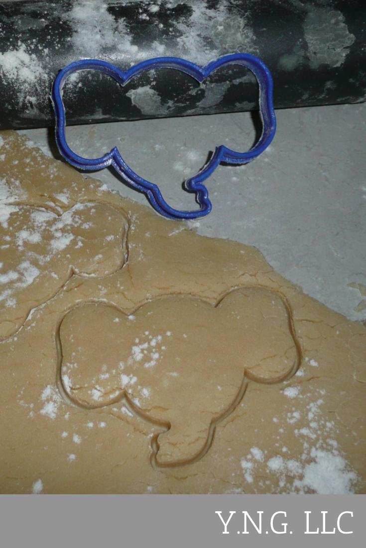 Elephant Head Outline Cookie Cutter Baking Tool Made In USA PR283