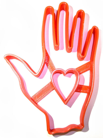 Hand with Heart Charity Symbol John Calvin Cookie Cutter Made In USA PR606