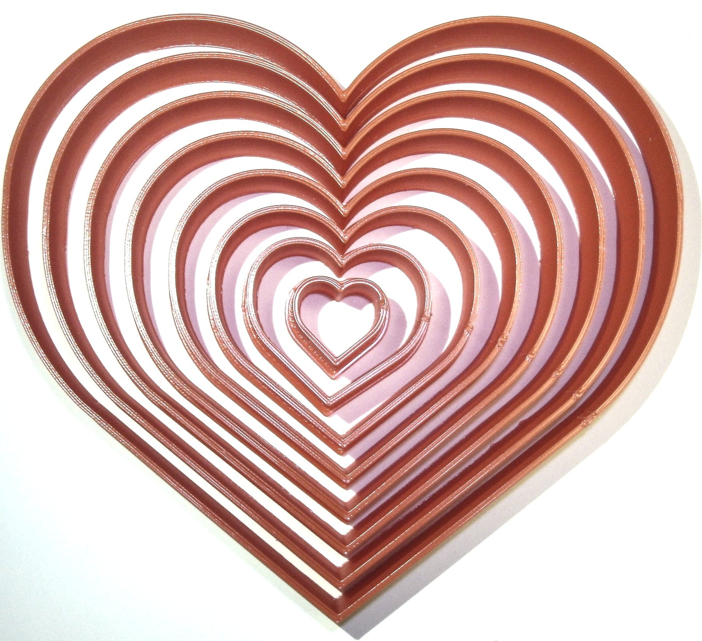 Ascending Hearts Love Geometry Shape Set Of 8 Cookie Cutters Made In USA PR901