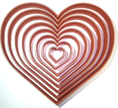 Ascending Hearts Love Geometry Shape Set Of 8 Cookie Cutters Made In USA PR901