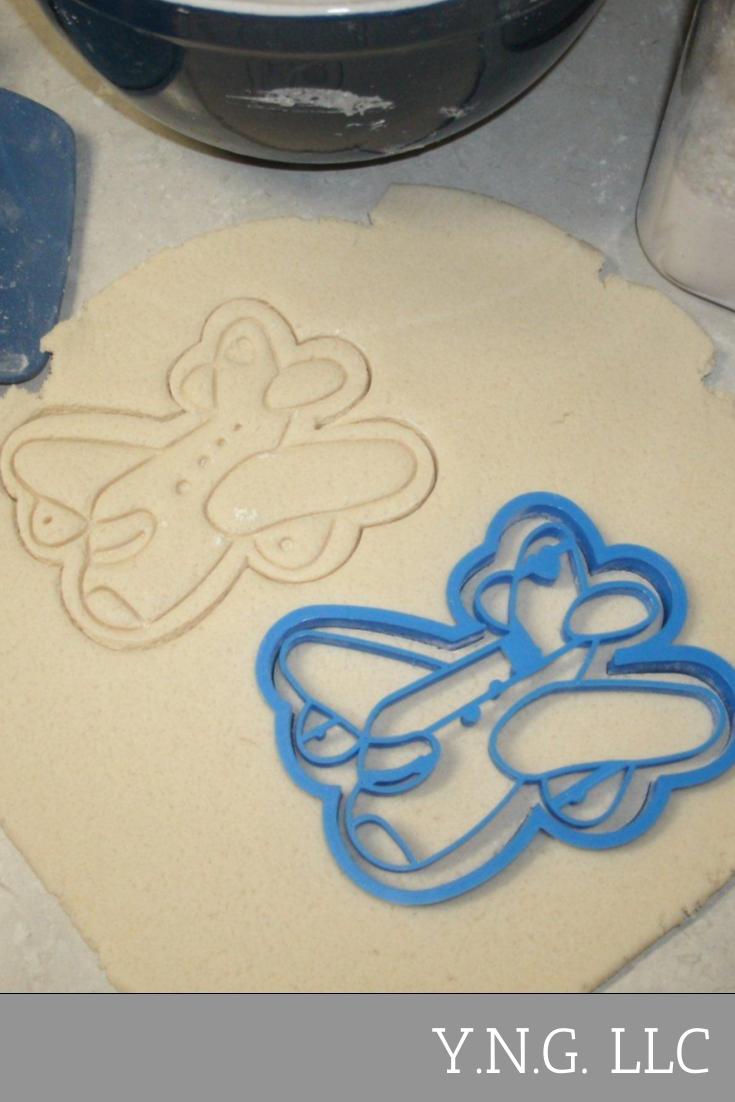 Airplane Jet Plane Set of 2 Cookie Cutter and Stamp Made In USA PR673