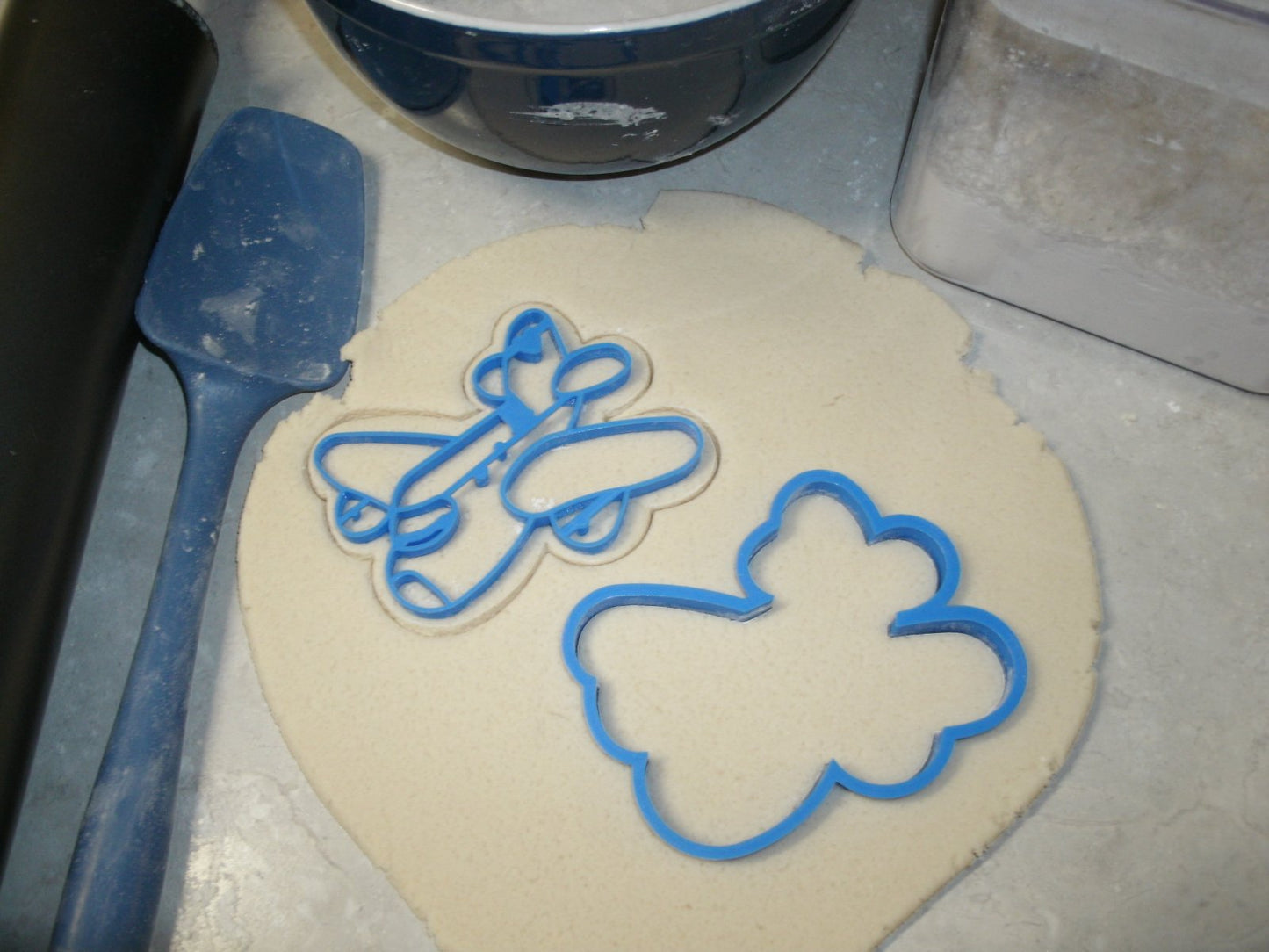 Airplane Jet Plane Set of 2 Cookie Cutter and Stamp Made In USA PR673