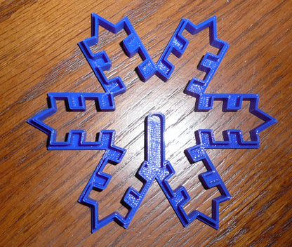 3D Snowflake Christmas 2 Piece Cookie Cutter Holiday Made In USA PR292