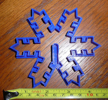 3D Snowflake Christmas 2 Piece Cookie Cutter Holiday Made In USA PR292