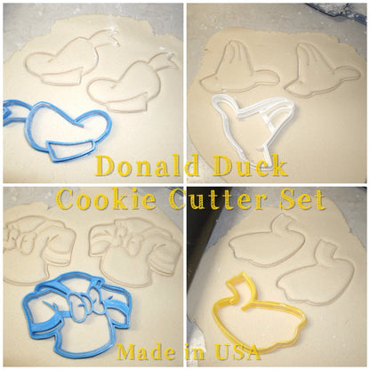 Donald Duck Cartoon Character Set of 4 Cookie Cutters Made In USA PR534