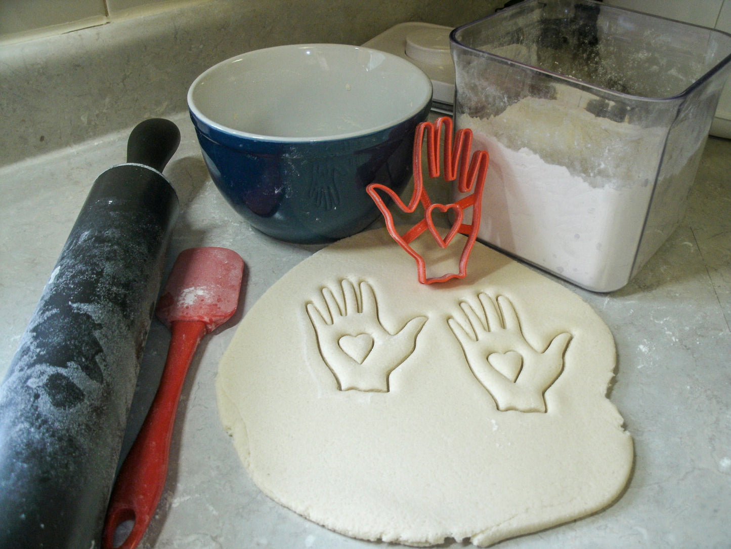 Hand with Heart Charity Symbol John Calvin Cookie Cutter Made In USA PR606