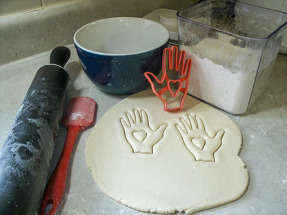 Hand with Heart Charity Symbol John Calvin Cookie Cutter Made In USA PR606