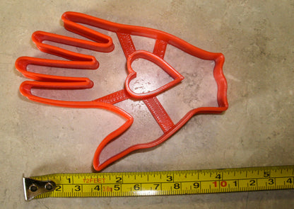 Hand with Heart Charity Symbol John Calvin Cookie Cutter Made In USA PR606
