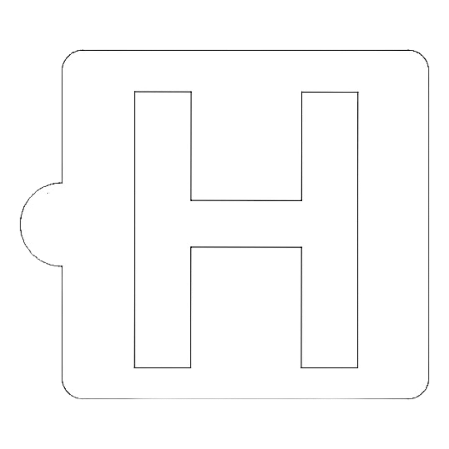 H Letter Alphabet Stencil for Cookies or Cakes USA Made LS107H