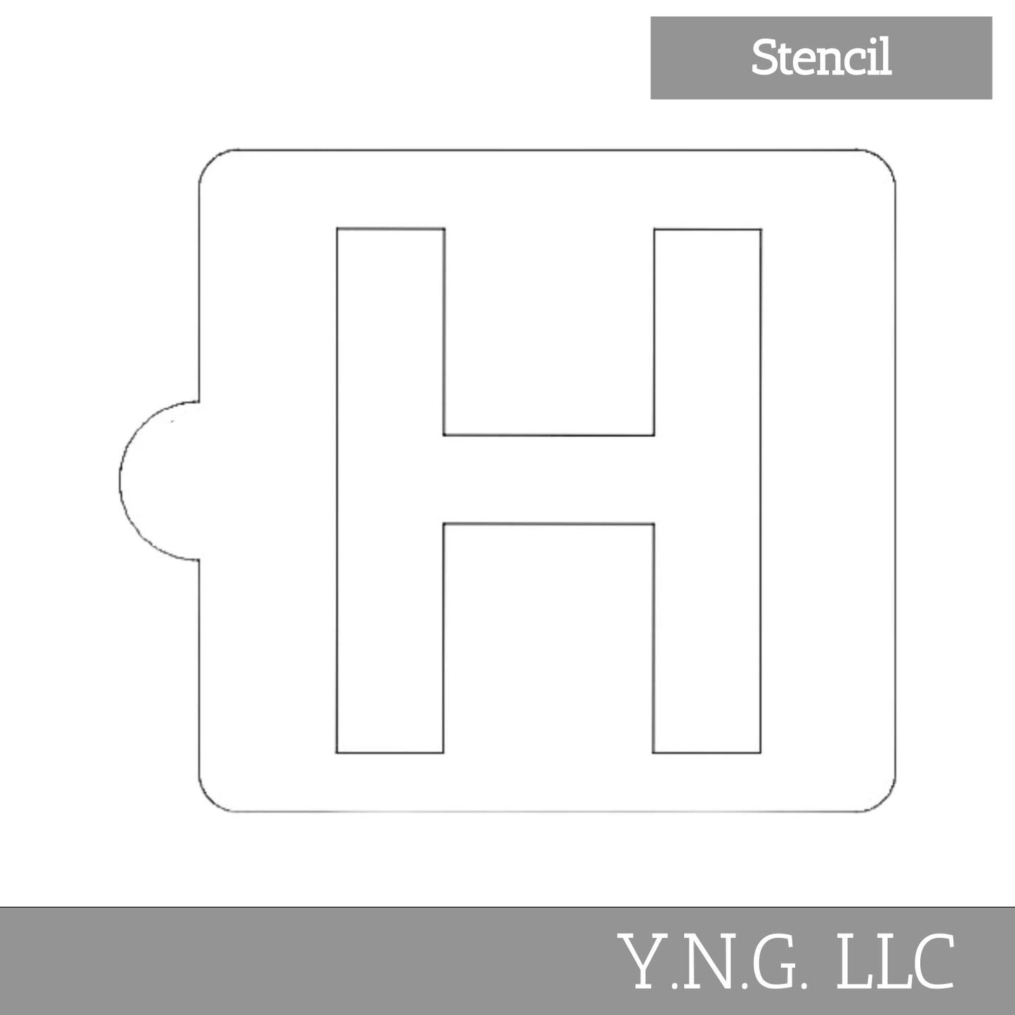 H Letter Alphabet Stencil for Cookies or Cakes USA Made LS107H