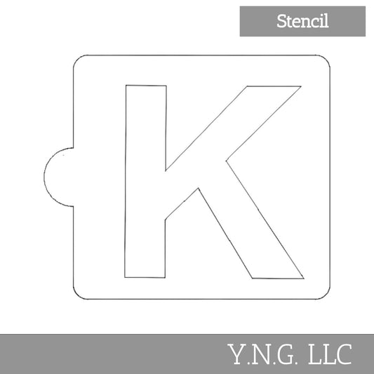 K Letter Alphabet Stencil for Cookies or Cakes USA Made LS107K