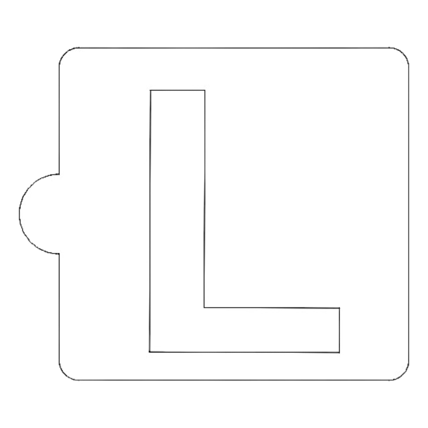 L Letter Alphabet Stencil for Cookies or Cakes USA Made LS107L