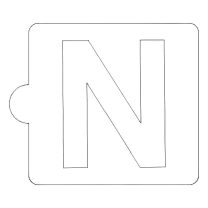 N Letter Alphabet Stencil for Cookies or Cakes USA Made LS107N