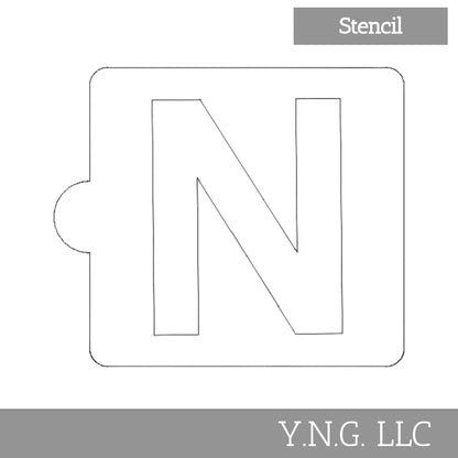 N Letter Alphabet Stencil for Cookies or Cakes USA Made LS107N