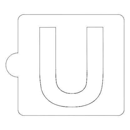 U Letter Alphabet Stencil for Cookies or Cakes USA Made LS107U