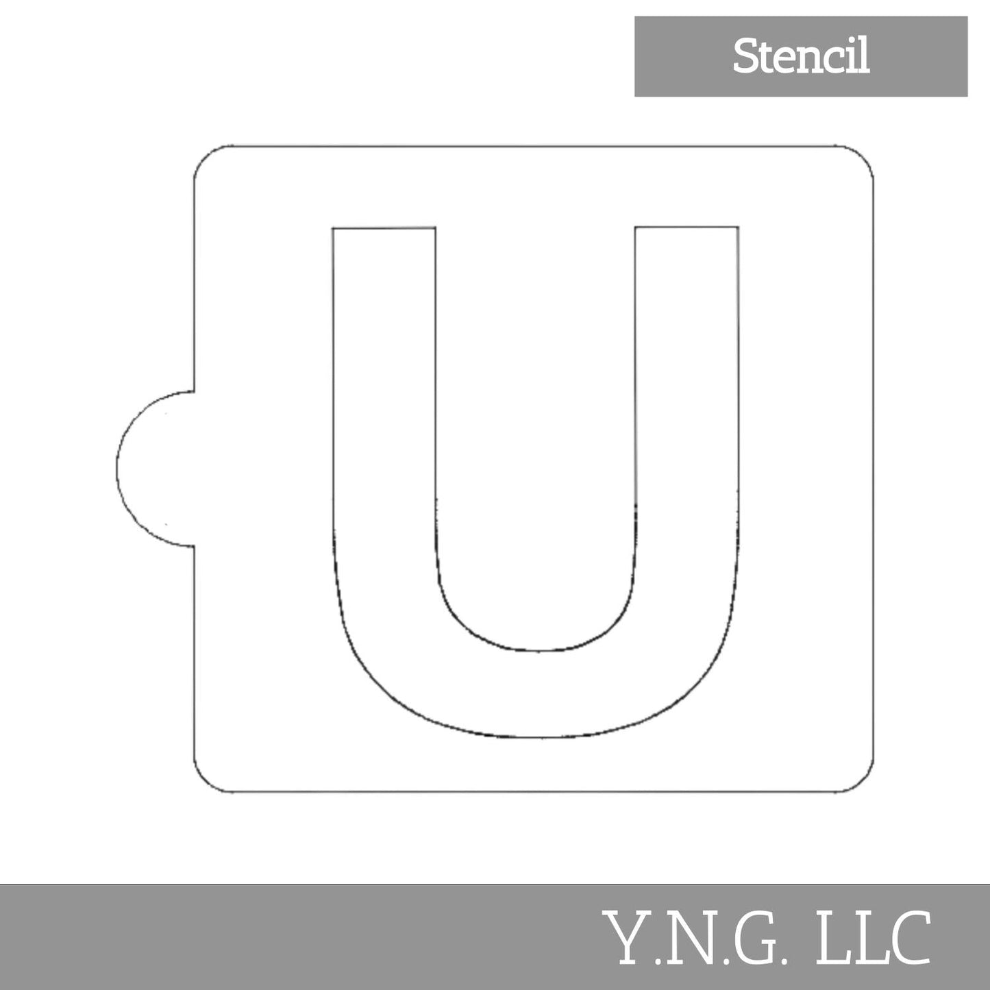 U Letter Alphabet Stencil for Cookies or Cakes USA Made LS107U