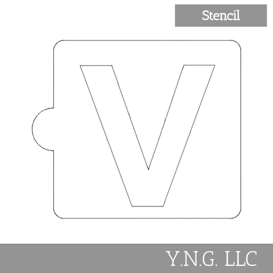 V Letter Alphabet Stencil for Cookies or Cakes USA Made LS107V