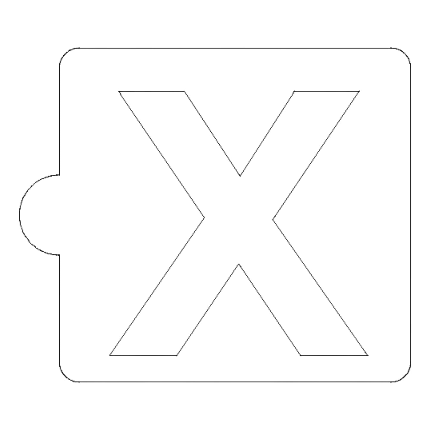 X Letter Alphabet Stencil for Cookies or Cakes USA Made LS107X