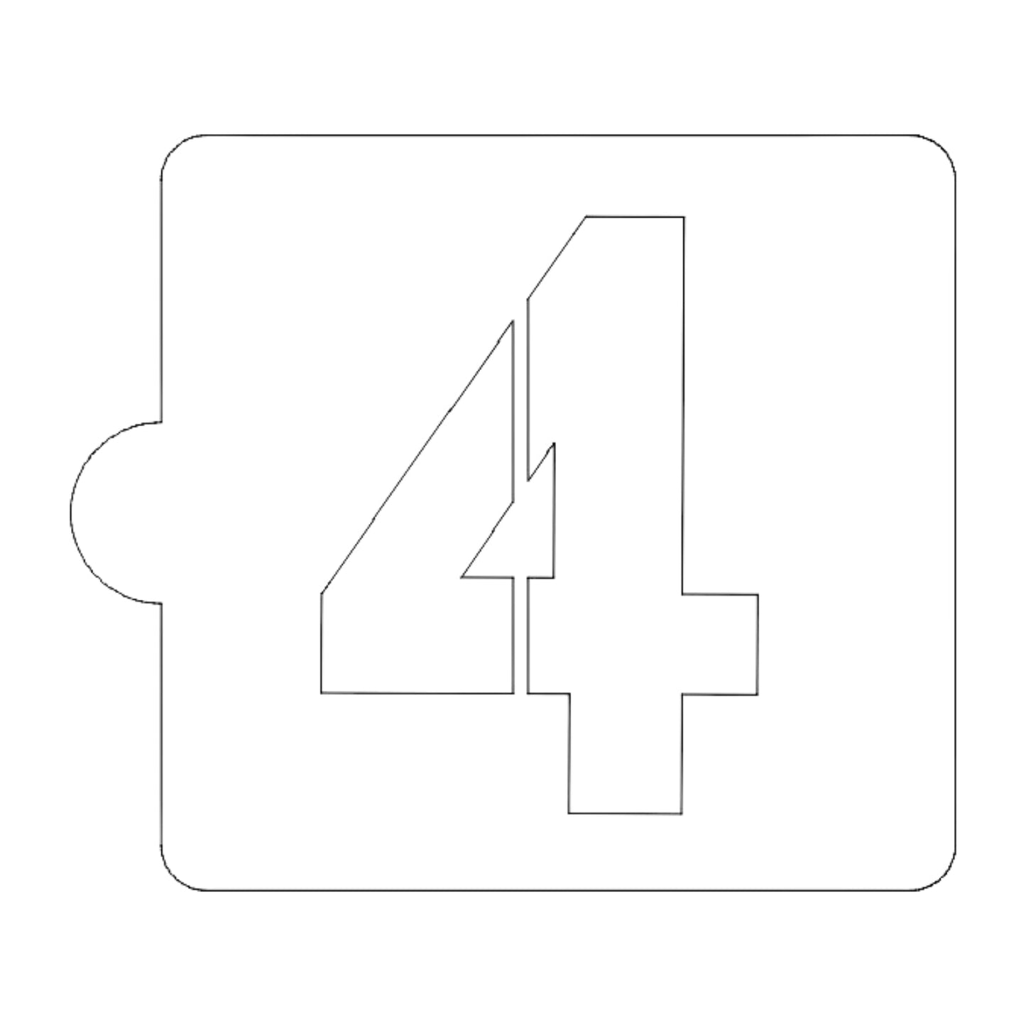 4 Number Counting Stencil for Cookies or Cakes USA Made LS108-4