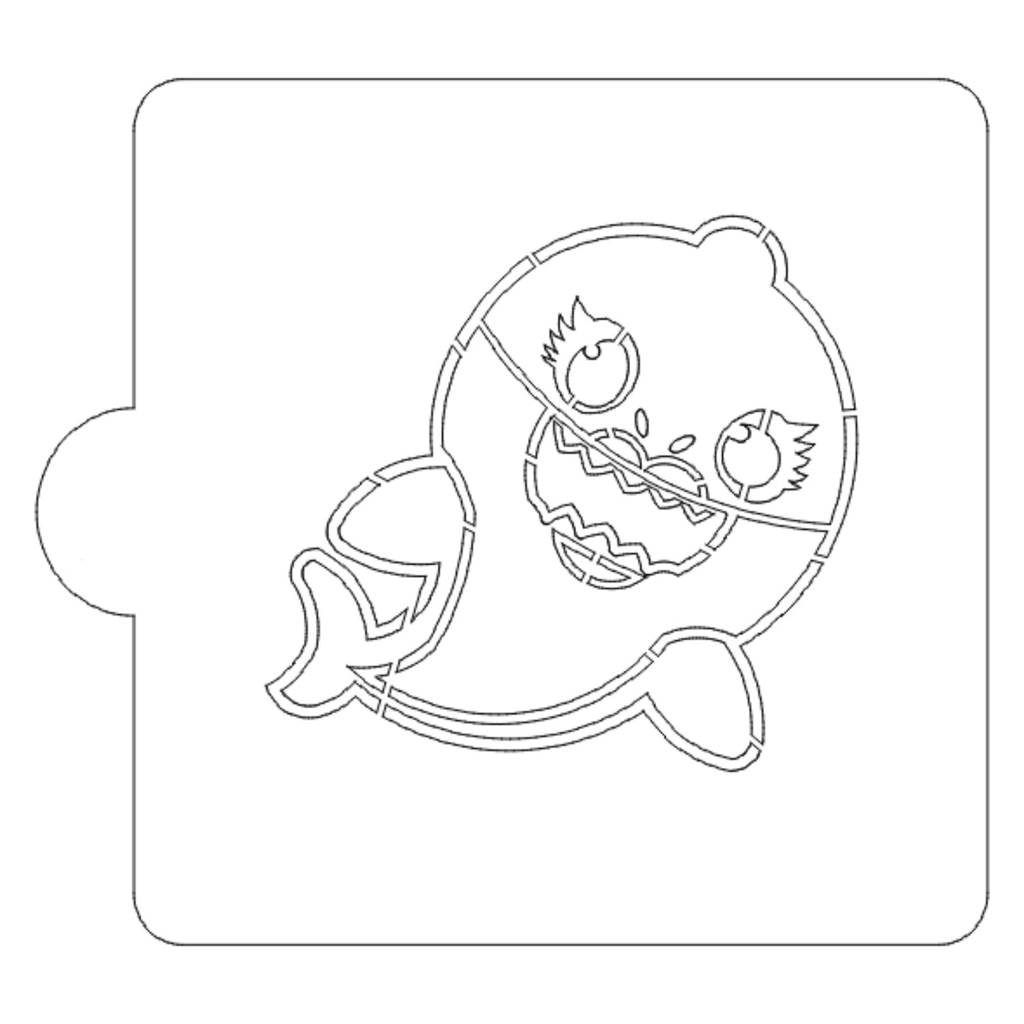 Mommy Shark Baby Cartoon Stencil for Cookies or Cakes USA Made LS2450