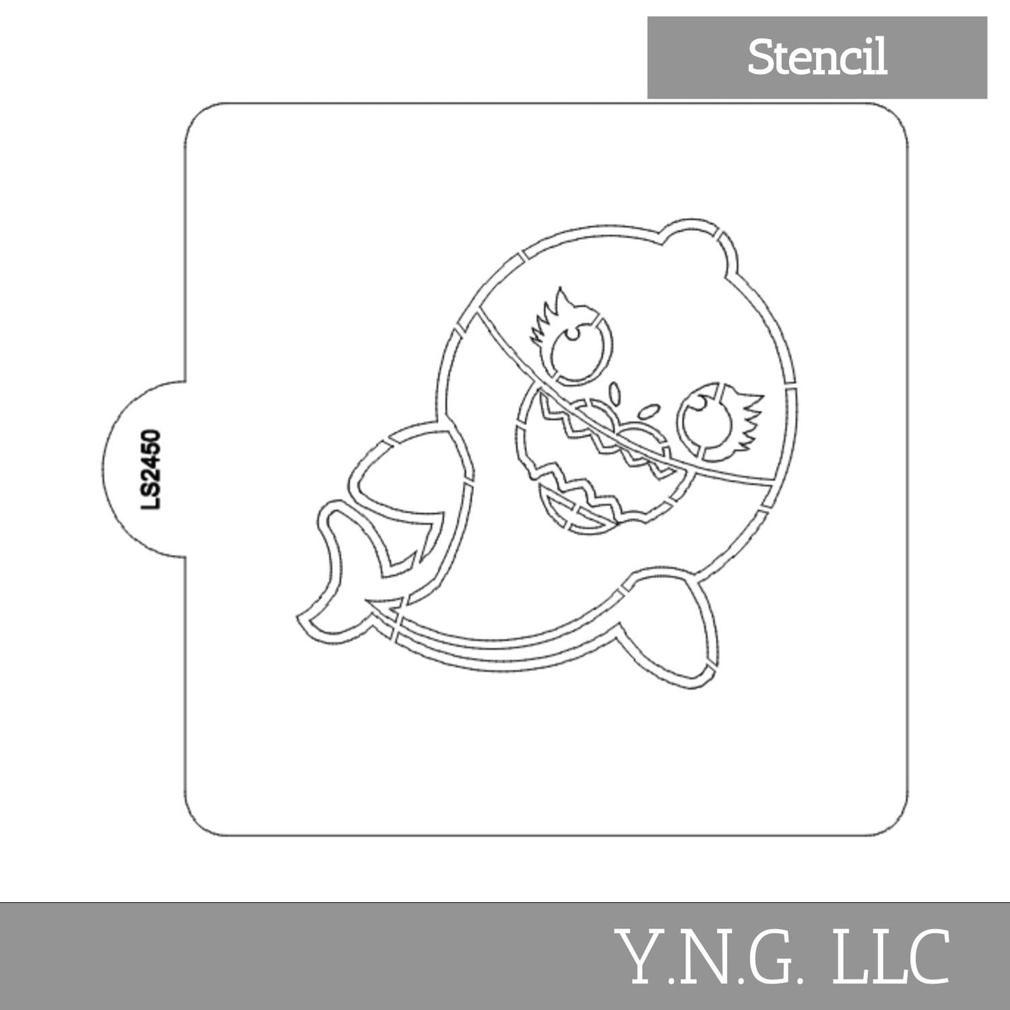 Mommy Shark Baby Cartoon Stencil for Cookies or Cakes USA Made LS2450