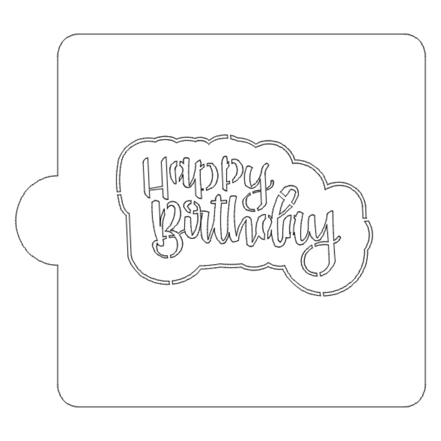 Happy Birthday Detailed Stencil for Cookies or Cakes USA Made LS2514