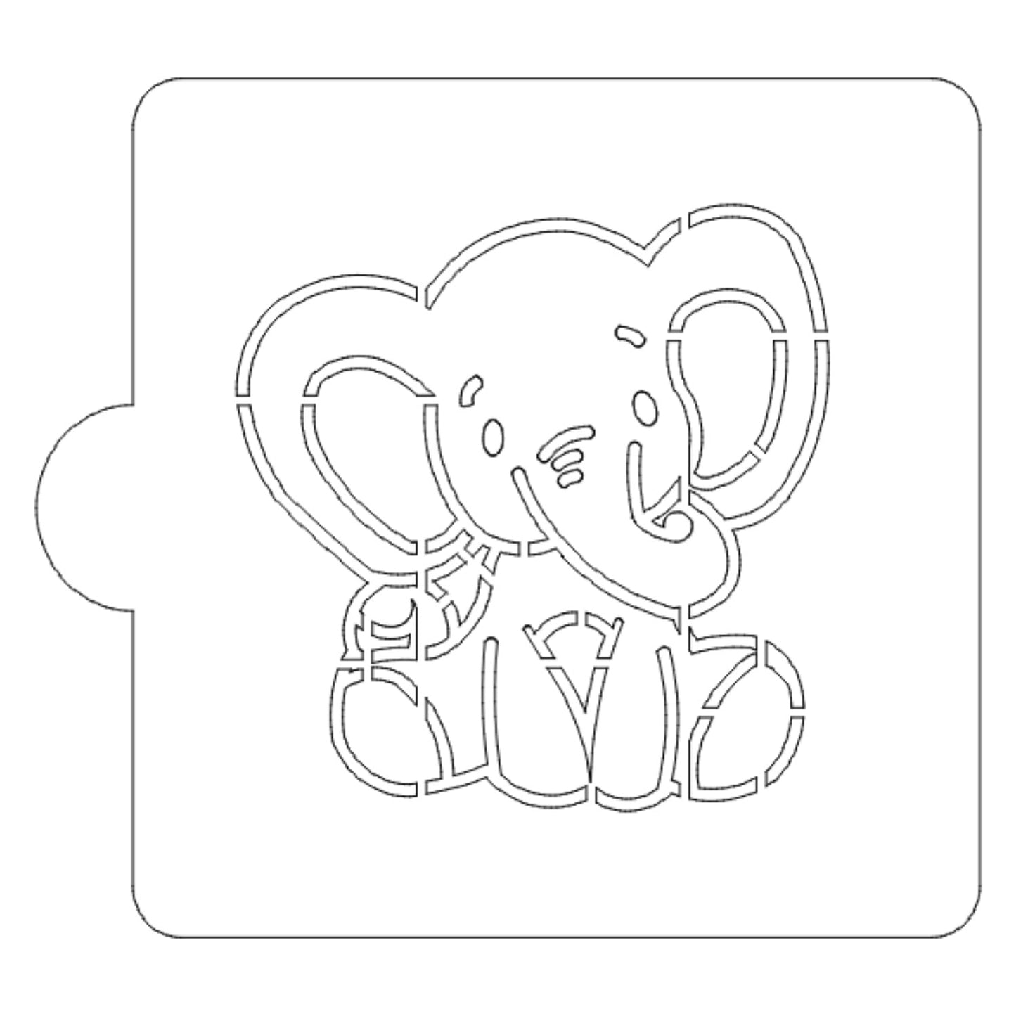 Baby Elephant Shower Stencil for Cookies or Cakes USA Made LS2558