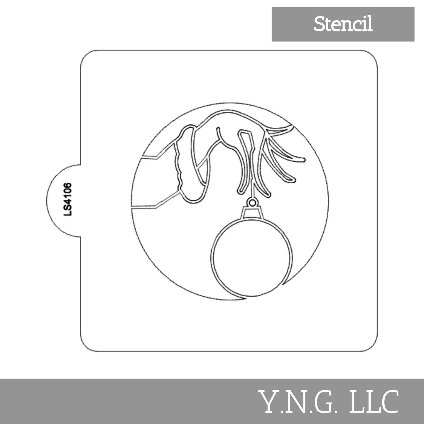 Grinch Holding Ornament Stencil for Cookies or Cakes USA Made LS4106