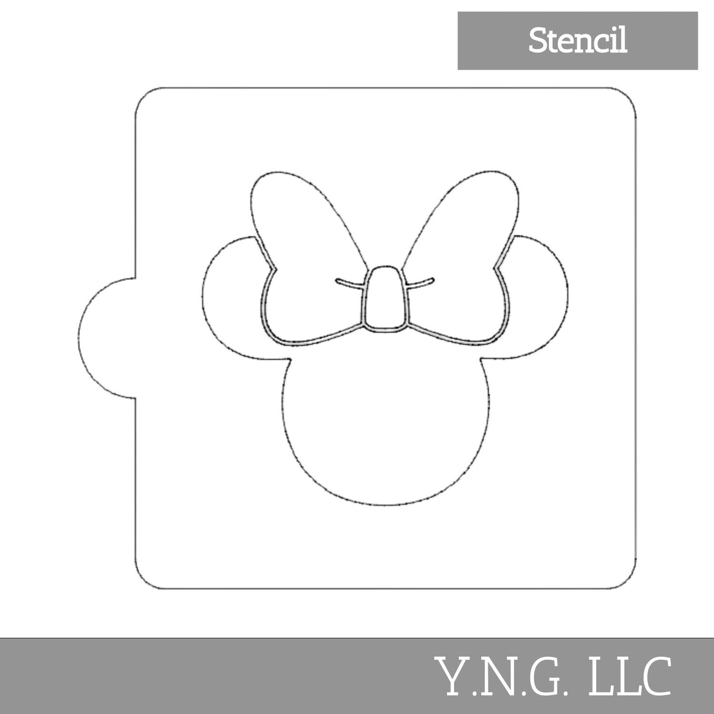 Minnie With Bow Face Stencil For Cookies Or Cakes USA Made LS530S