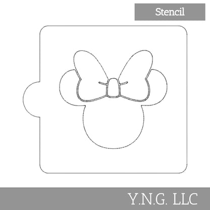 Minnie With Bow Face Stencil For Cookies Or Cakes USA Made LS530S