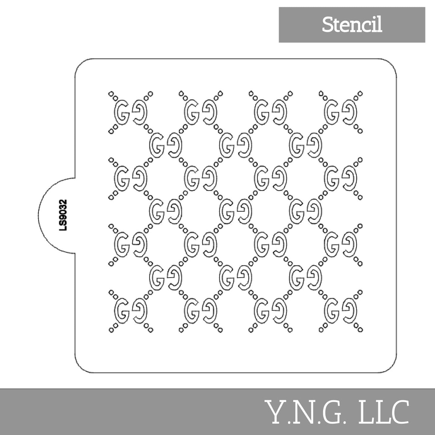 Gucci Design Pattern Stencil for Cookies or Cakes USA Made LS9032