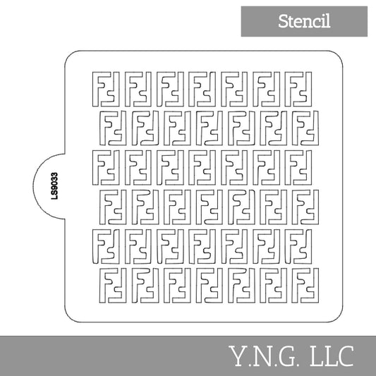 Fendi Design Pattern Stencil for Cookies or Cakes USA Made LS9033