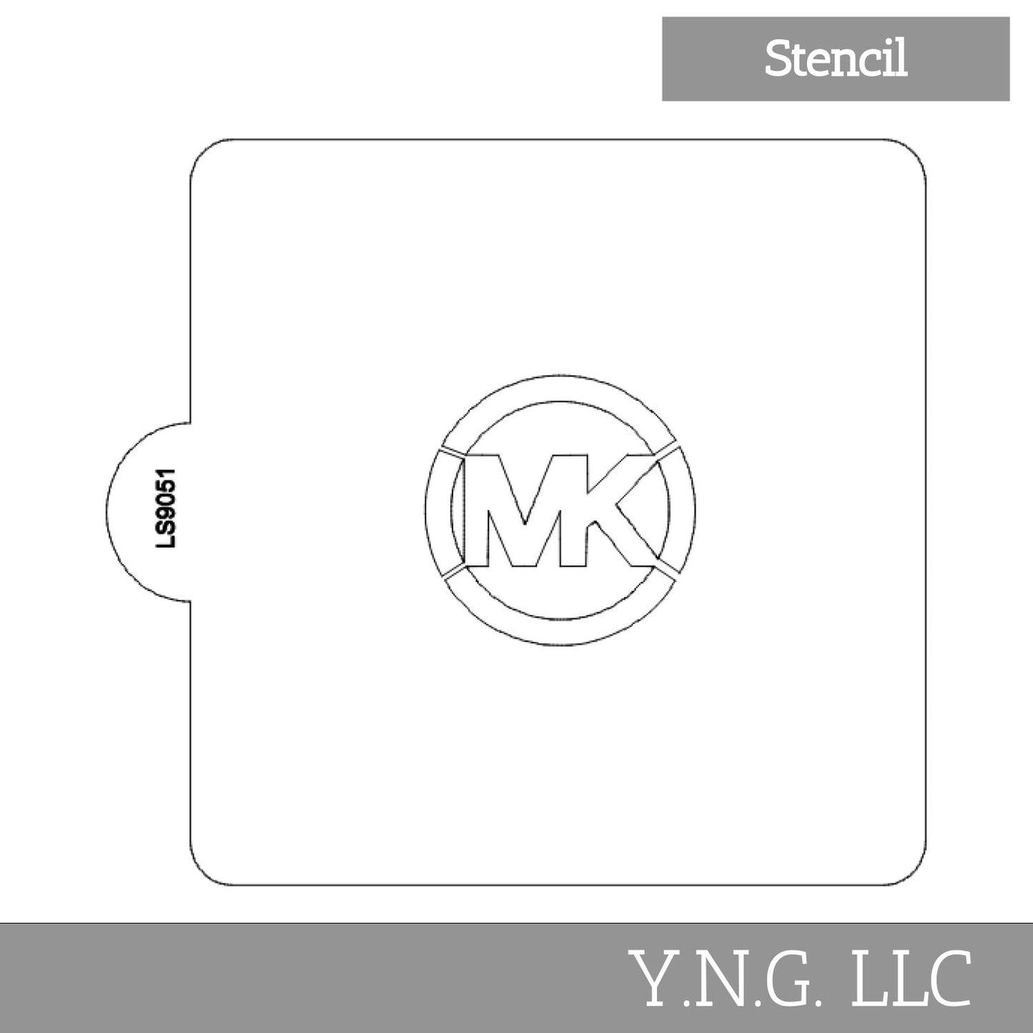 MK Symbol Design Stencil for Cookies or Cakes USA Made LS9051