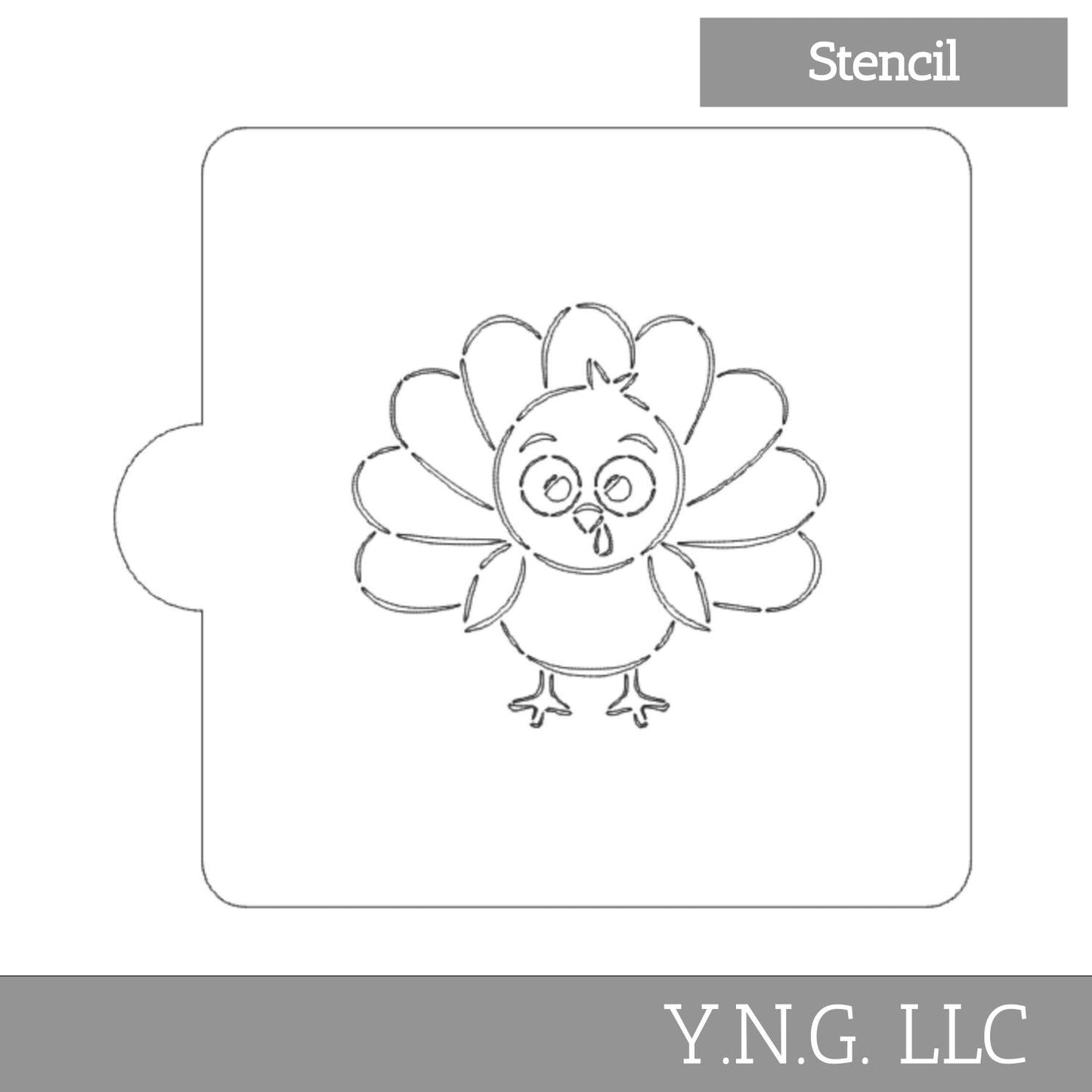 Turkey Cartoon Animal Stencil for Cookies or Cakes USA Made LS9057