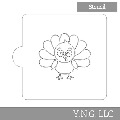 Turkey Cartoon Animal Stencil for Cookies or Cakes USA Made LS9057