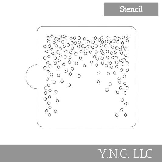 Falling Circles Pattern Stencil for Cookie or Cakes USA Made LS9071