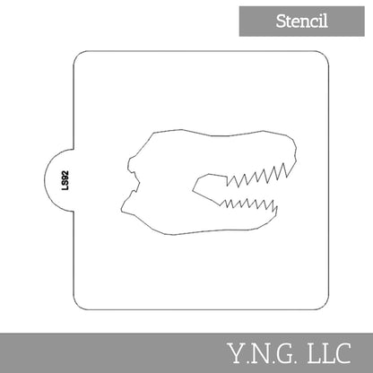 T Rex Dinosaur Head Fossil Stencil for Cookies or Cakes USA Made LS92