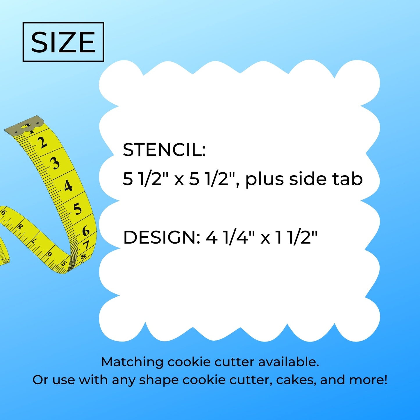 Mustache Outline Stencil for Cookies or Cakes USA Made LS93