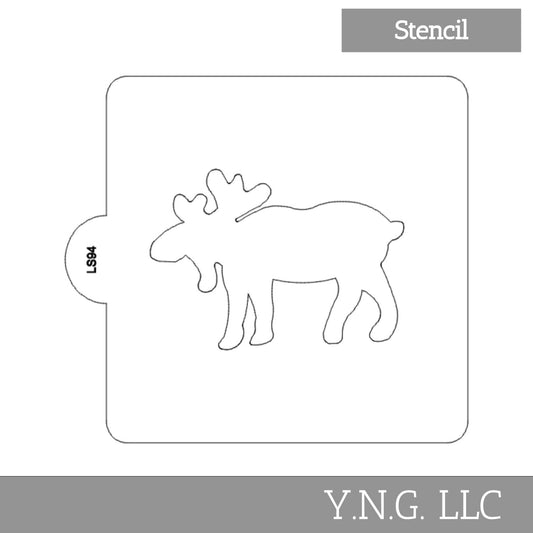 Moose Walking Outline Stencil for Cookies or Cakes USA Made LS94