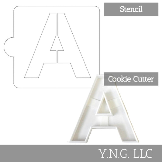 A Letter Alphabet Stencil And Cookie Cutter Set USA Made LSC107A