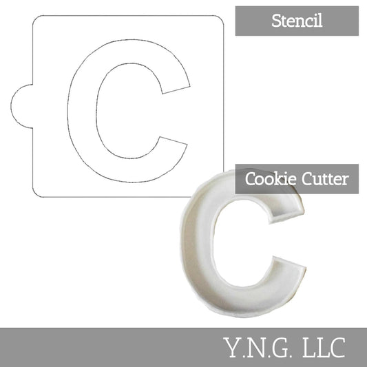 C Letter Alphabet Stencil And Cookie Cutter Set USA Made LSC107C