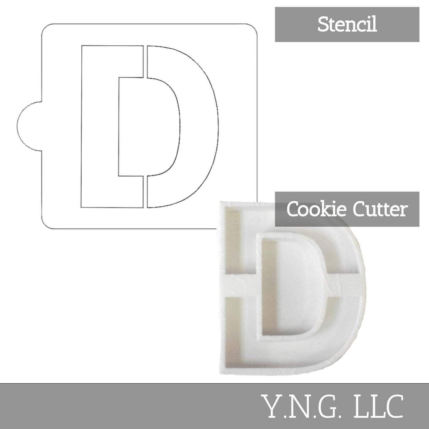 D Letter Alphabet Stencil And Cookie Cutter Set USA Made LSC107D