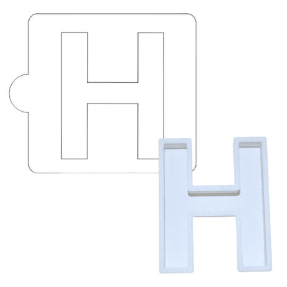 H Letter Alphabet Stencil And Cookie Cutter Set USA Made LSC107H