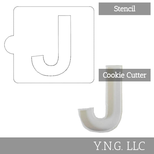 J Letter Alphabet Stencil And Cookie Cutter Set USA Made LSC107J