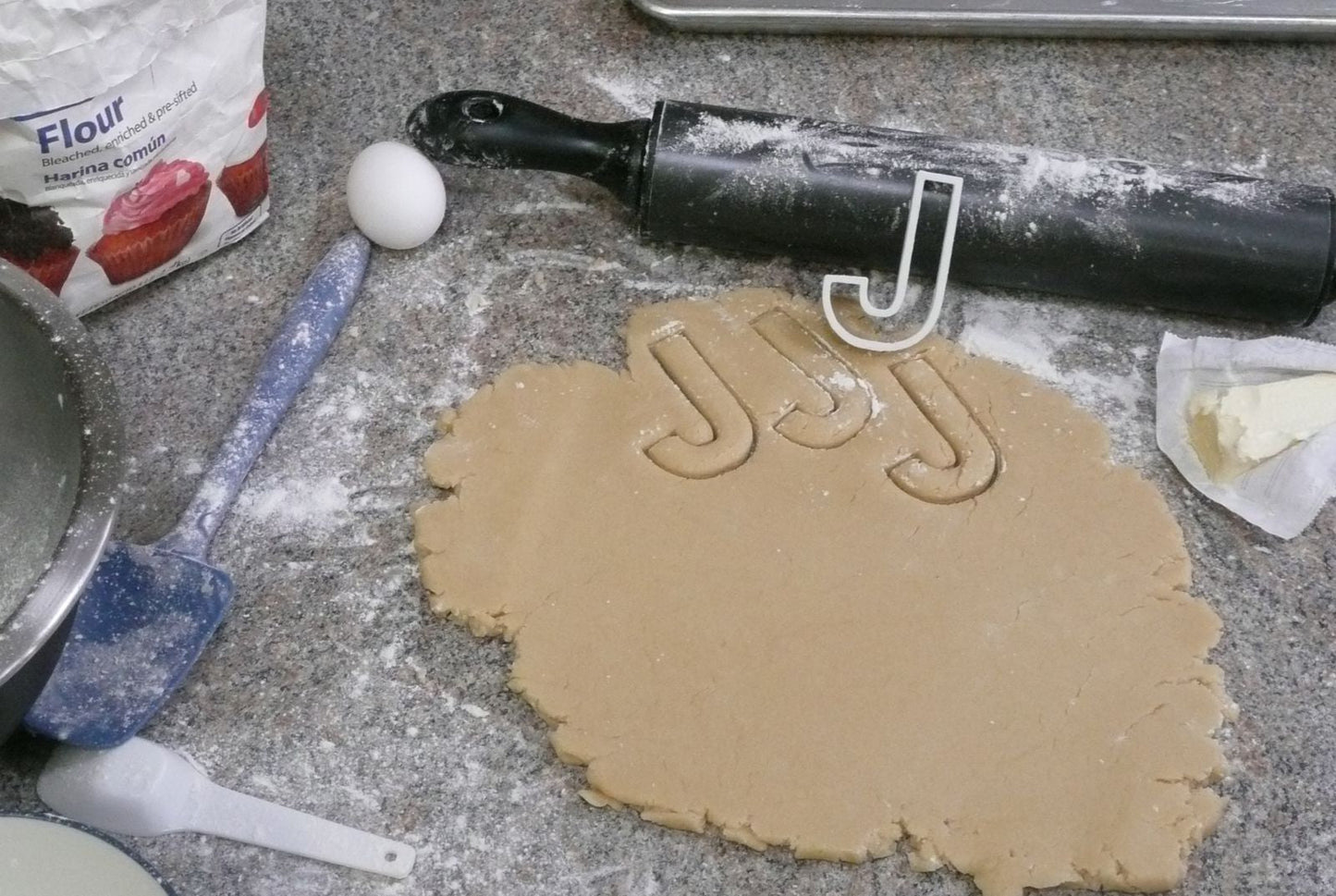 J Letter Alphabet Stencil And Cookie Cutter Set USA Made LSC107J