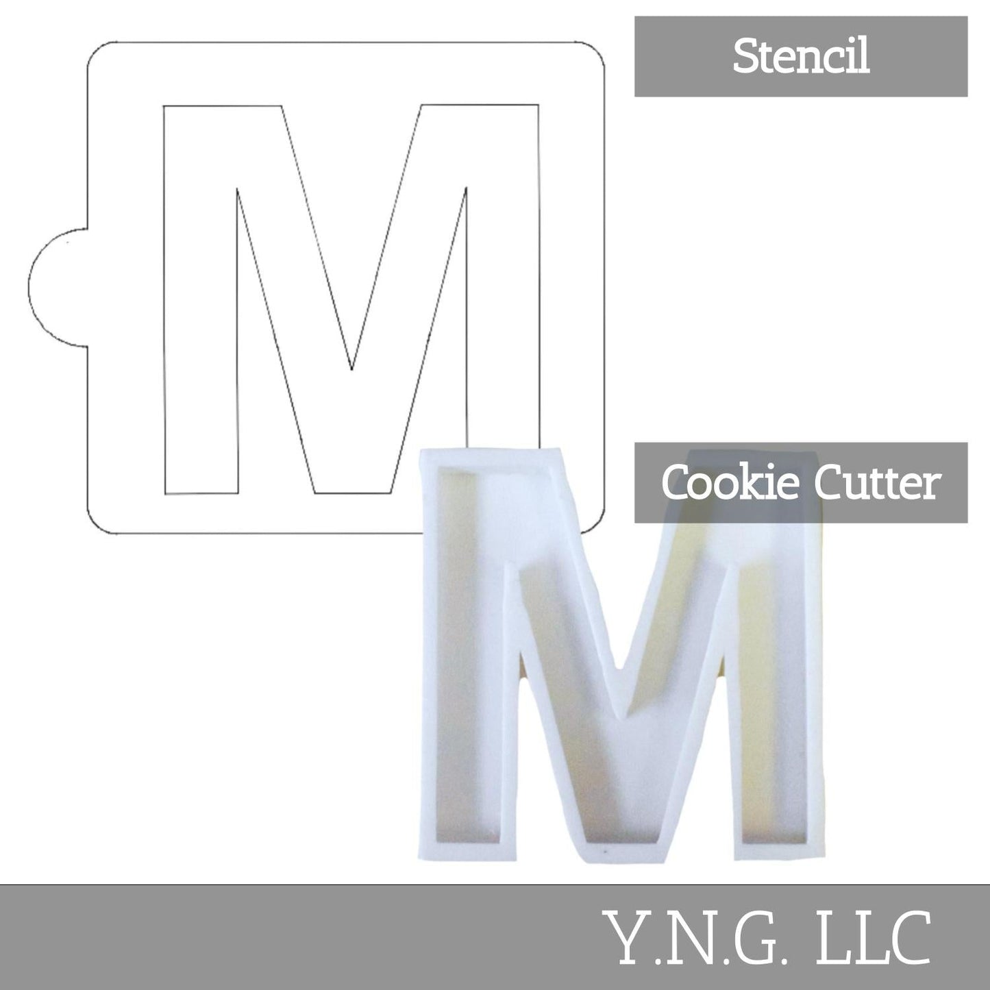 M Letter Alphabet Stencil And Cookie Cutter Set USA Made LSC107M