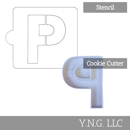 P Letter Alphabet Stencil And Cookie Cutter Set USA Made LSC107P